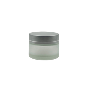 Pomadera frosted Vidrio Tapa plata Linea 30 ml