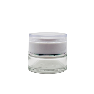Pomadera Vidrio Tapa blanca con lainer 30 ml