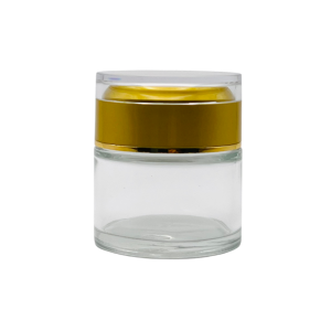 Pomadera Vidrio Tapa dorada con lainer 50 ml