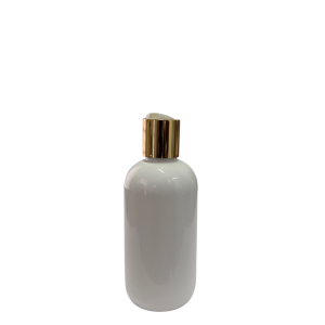 Botella Berlin PET Blanca 250 ml Tapa Disc Top Blanca Casquillo Dorado