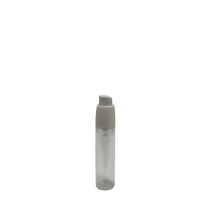 Botella Cilíndrica PET Cristal 30 ml Dosificador cosmético Blanco