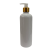Botella Jefferson Boston PET Blanca 500 ml Dosificador Natural Casquillo Dorado