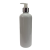 Botella Jefferson Boston PET Blanca 500 ml Dosificador Natural Casquillo Plateado
