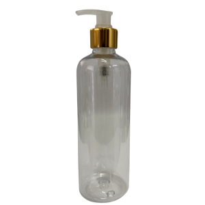 Botella Jefferson Boston PET Cristal 500 ml Dosificador Natural Casquillo Dorado