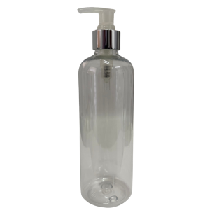 Botella Jefferson Boston PET Cristal 500 ml Dosificador Natural Casquillo Plateado