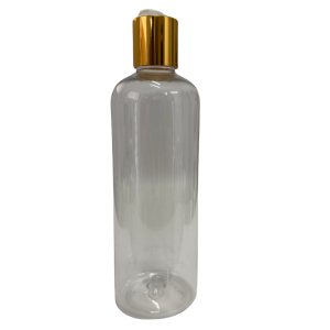 Botella Jefferson Boston PET Cristal 500 ml Tapa Disc Top Blanca Casquillo Dorado