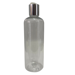 Botella Jefferson Boston PET Cristal 500 ml Tapa Disc Top Blanca Casquillo Plateado