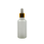 Gotero Vidrio Mate 30 ml Bulbo Blanco Casquillo Dorado