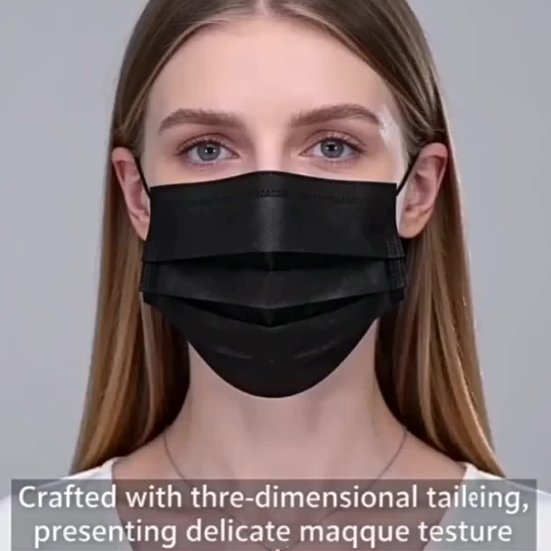 Mascarillas Desechables de Tela No Tejida Negras - Imagen 11