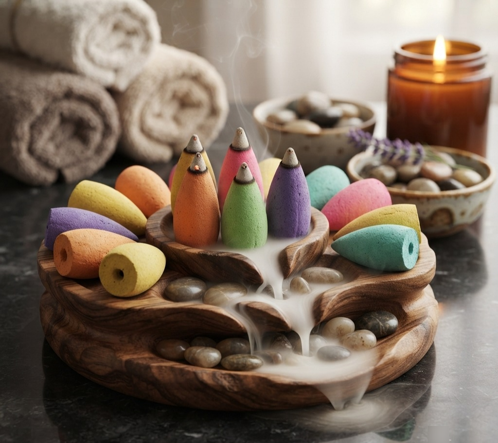 Conos de Incienso Backflow Naturales | Aromaterapia para Meditación y Yoga