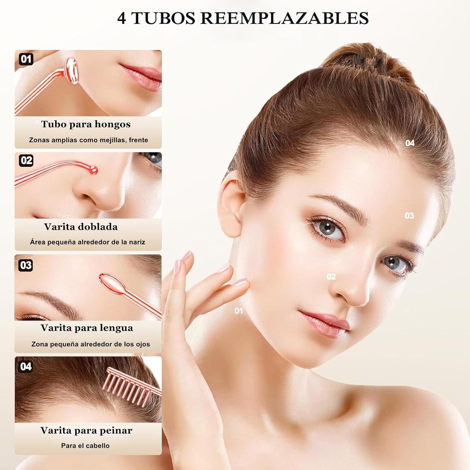 Alta Frecuencia Facial Profesional | Equipo con 4 Electrodos para Spa - Imagen 6