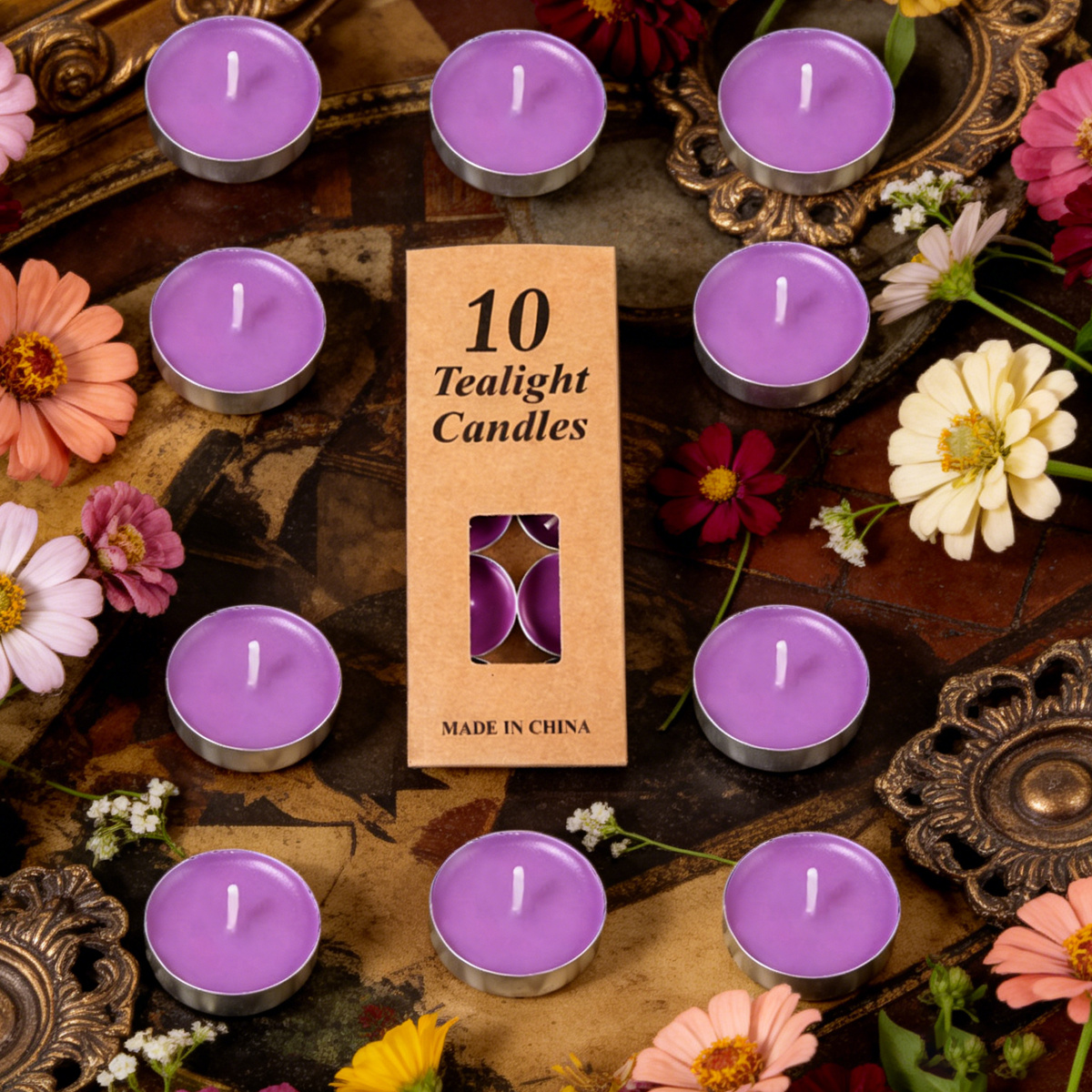 Set de 10 Mini Velas Redondas Perfumadas - Imagen 2