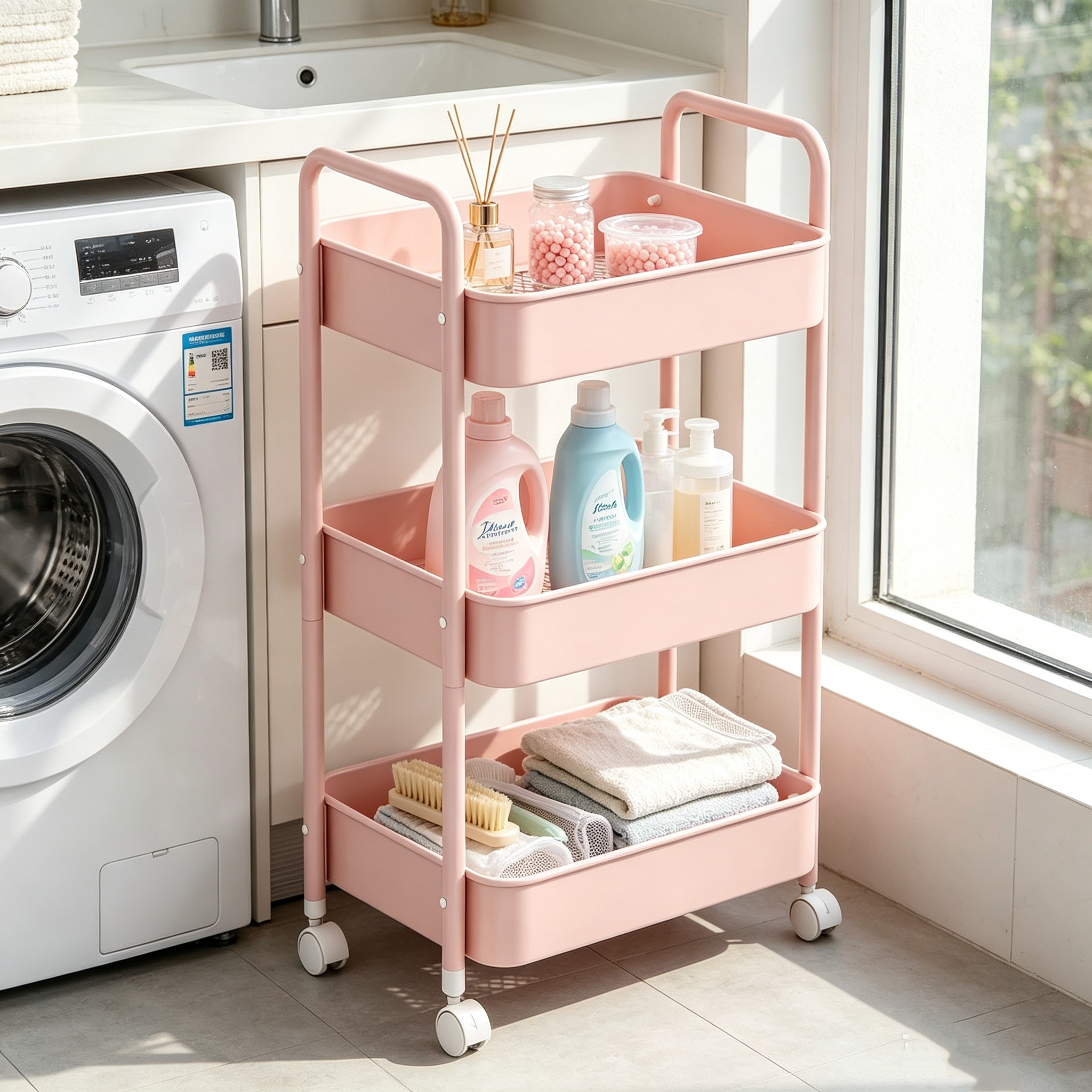Carrito Organizador de 3 Niveles con Ruedas | Estante Auxiliar para Spa y Salón - Imagen 10