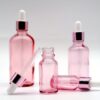 Botellas de vidrio rosa con gotero(5 ml a 100 ml)