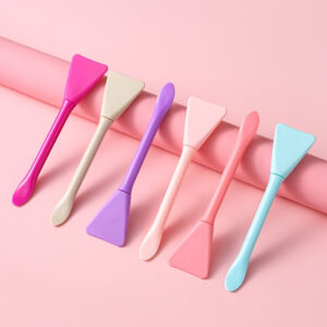 Cepillo de Silicona para Mascarillas con Espátula, Forma de Abanico Facial de Doble Punta para Aplicar Mascarillas de Barro y Exfoliar, Aplicador de Mascarillas de Silicona