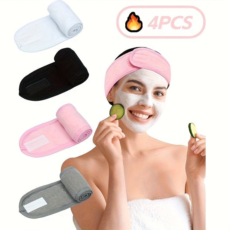 4 Unidades de Diadema Facial Spa para Mujer