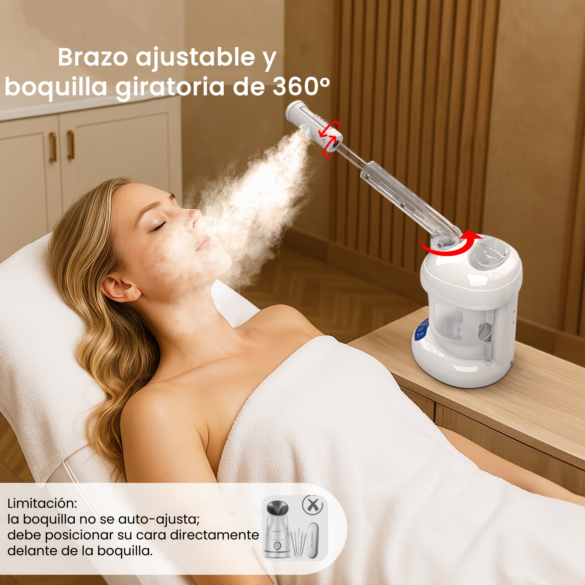 Vaporizador Facial Profesional con Ozono | Equipo Nano Iónico para Spa - Imagen 9