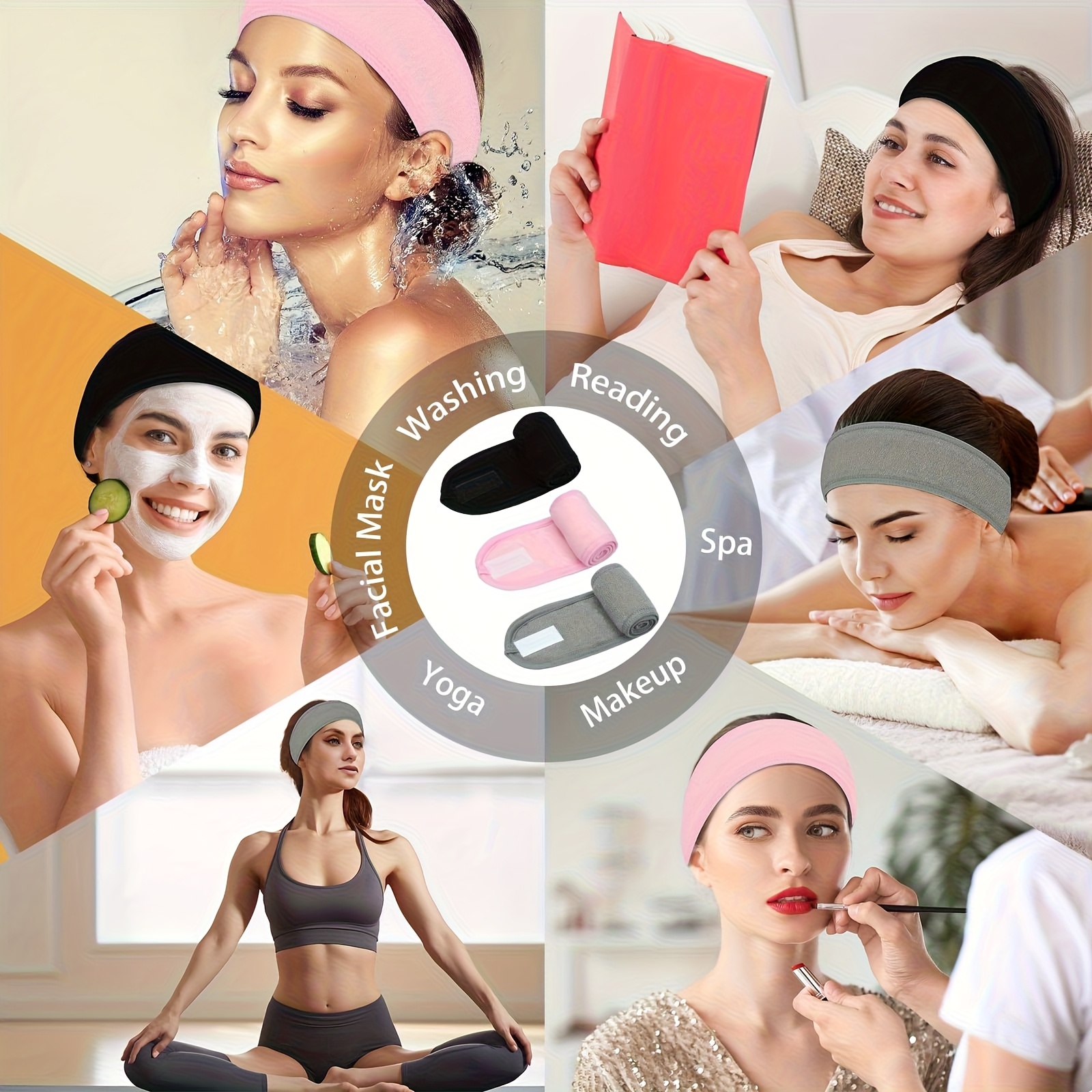 4 Unidades de Diadema Facial Spa para Mujer - Imagen 4