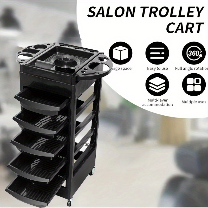 Carrito Organizador para Salón de Belleza | Carrito con 5 Bandejas y Ruedas - Imagen 9