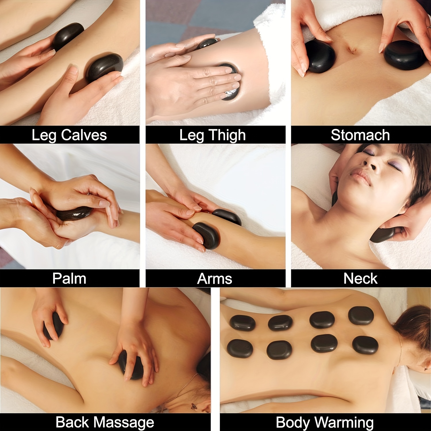 Conjunto Piedra Volcánica Negra de 4 Piezas - Imagen 7