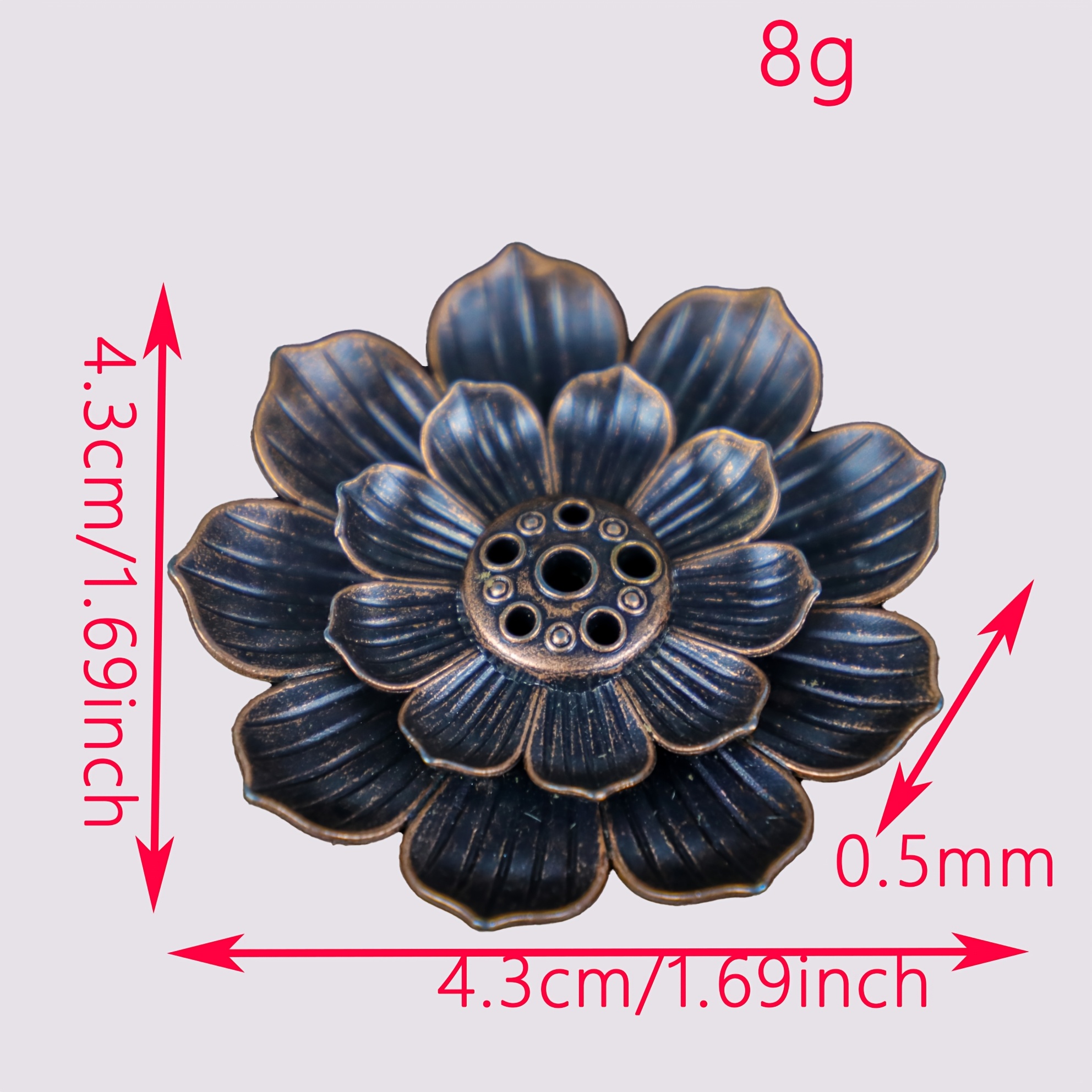 Porta Incienso de Loto de Dos Niveles | Decoración Zen para Spa y Meditación - Imagen 6