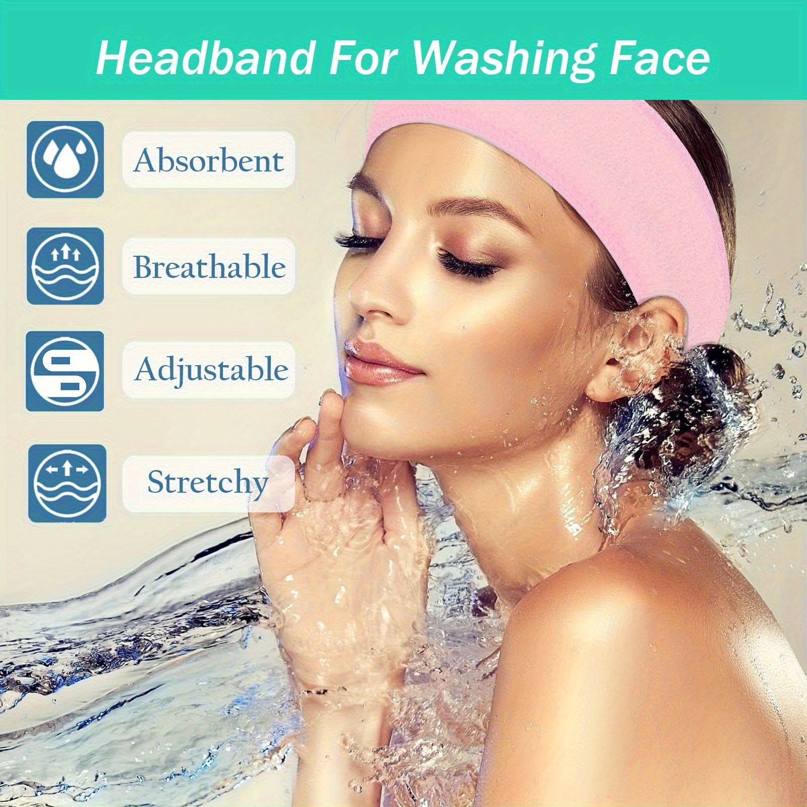 4 Unidades de Diadema Facial Spa para Mujer - Imagen 6