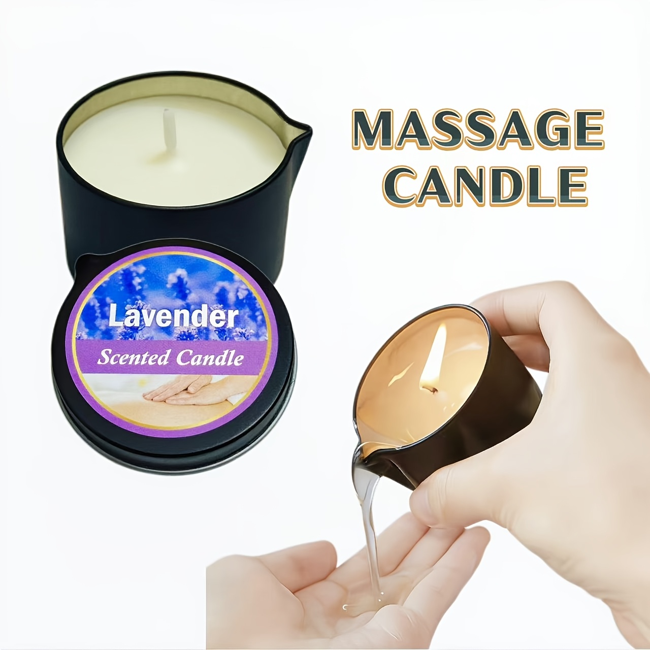 Vela para Masaje con Aceites Esenciales | Cera de Soya para Spa y Aromaterapia - Imagen 5