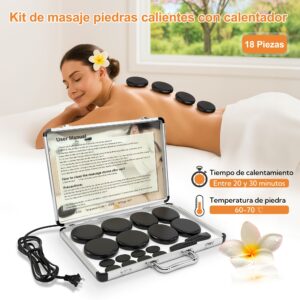 Set de 18 piedras de masaje
