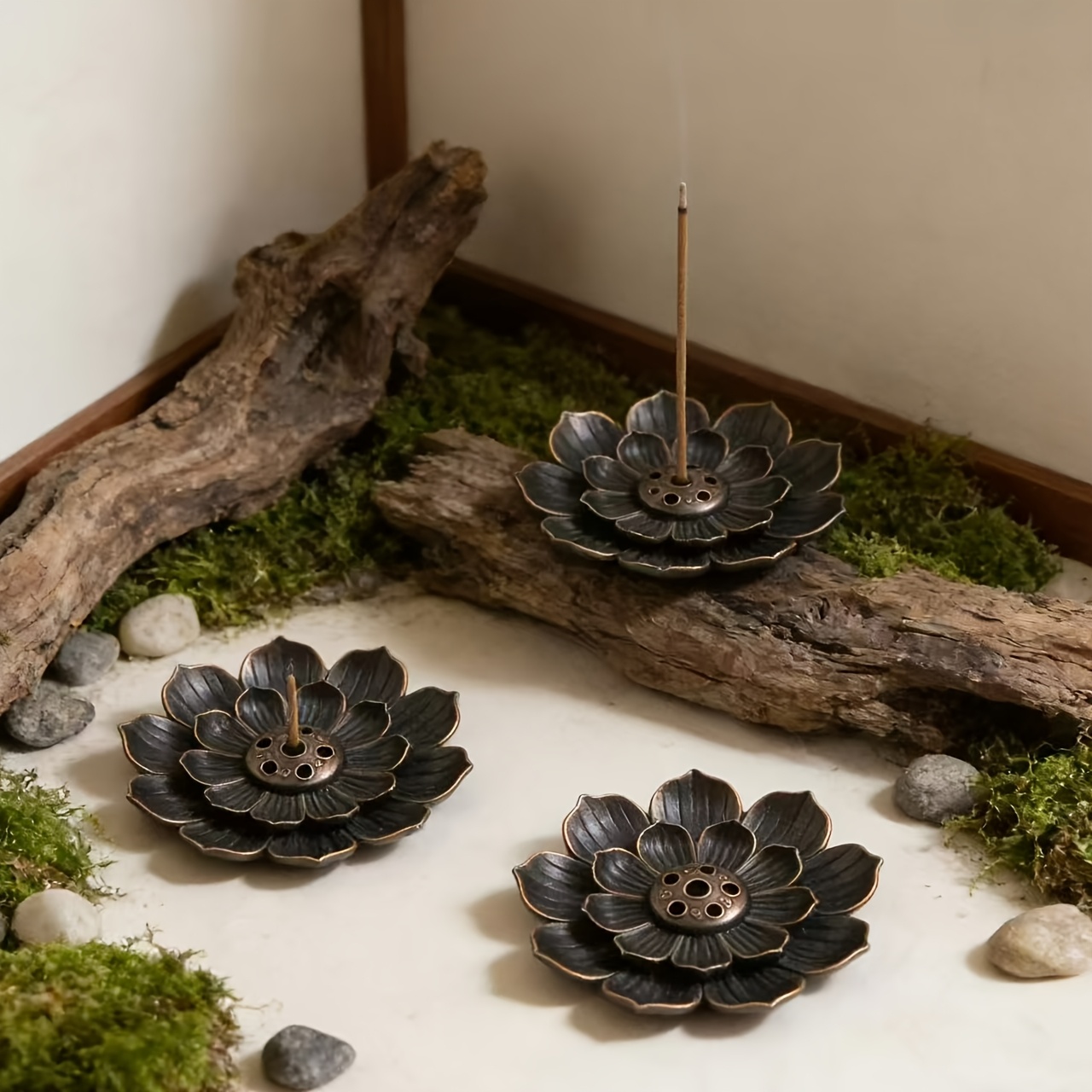 Porta Incienso de Loto de Dos Niveles | Decoración Zen para Spa y Meditación - Imagen 2