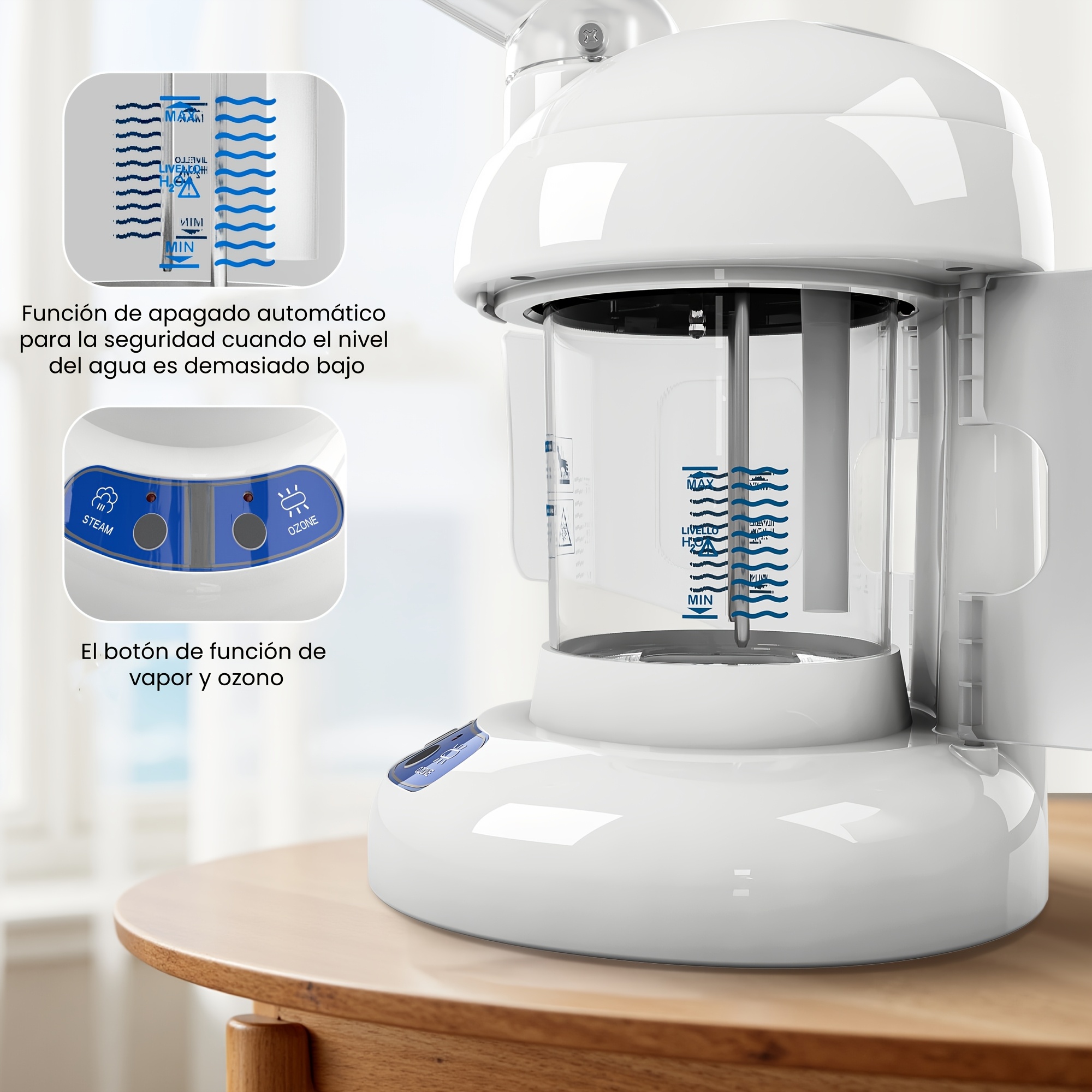 Vaporizador Facial Profesional con Ozono | Equipo Nano Iónico para Spa - Imagen 8