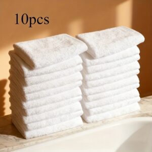 10 Toallas Cuadradas Blancas | Suaves, Absorbentes y Multiusos