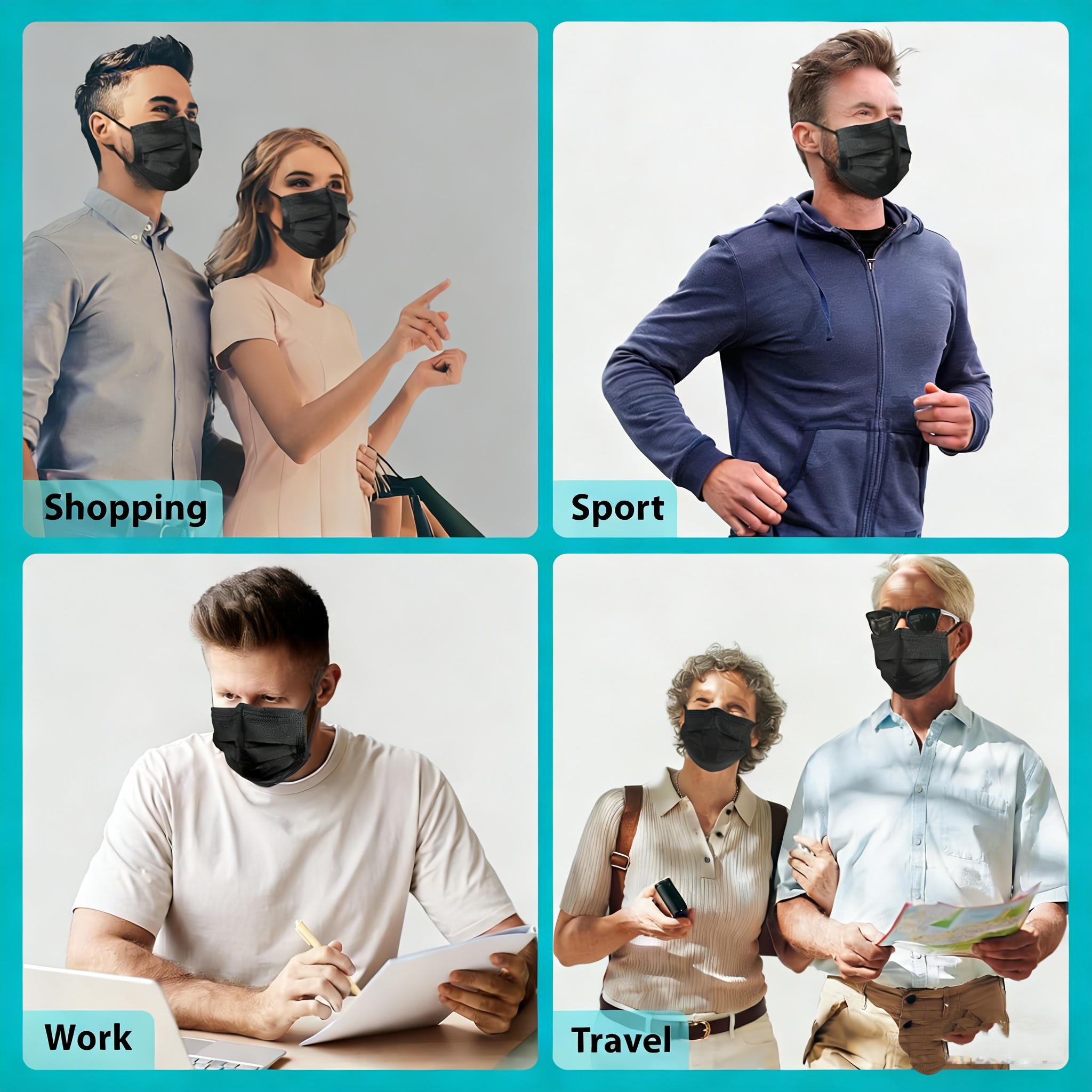 Mascarillas Desechables de Tela No Tejida Negras - Imagen 2