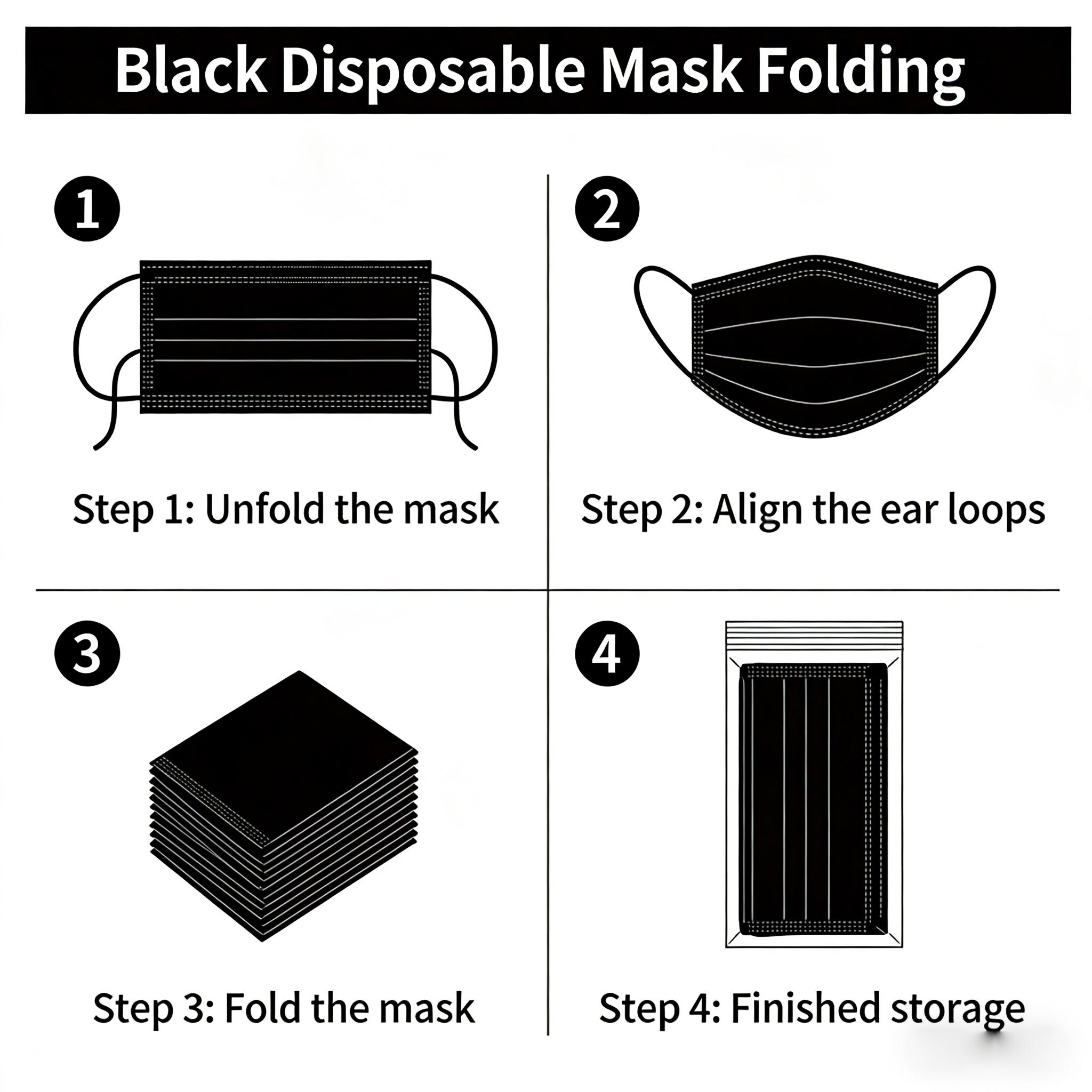 Mascarillas Desechables de Tela No Tejida Negras - Imagen 9