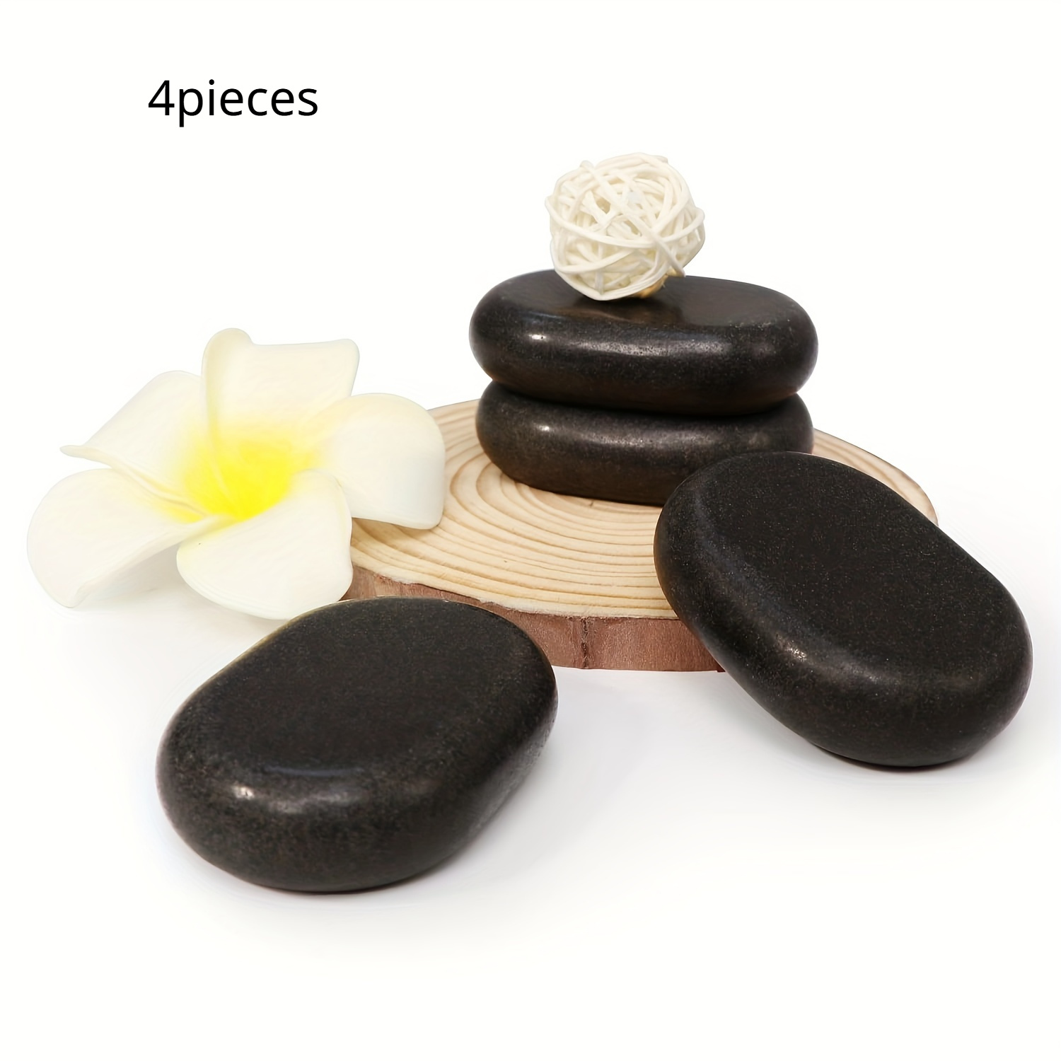 Conjunto Piedra Volcánica Negra de 4 Piezas - Imagen 6