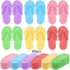 60 Pares de Zapatillas Desechables para Pedicura varios colores